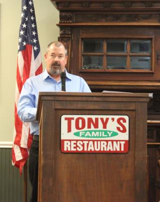 HANS LAMMEMAN Commissioner Precinct 4 incumbent Chip Reed mentioned several construction projects he hoped to work on soon during the forum at Tony’s Family Restaurant last week.