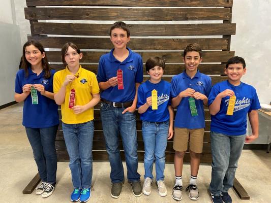 Faith Academy of Bellville Junior High School students earned top marks at the ACSI Math Olympics in March. Pictured from left to right are Lilly Kuespert, Caitlyn Brookes, Grant Walling, Joshua Stark, Joshua Hardy and Dyllan Olivares. (Contributed photo)