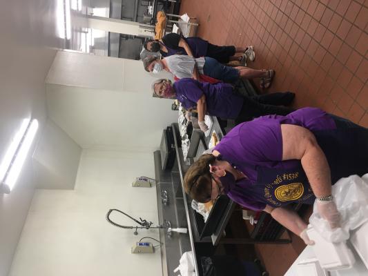 The Catholic Daughters of the Americas, Court Queen of Angels, were hard at work at the Chicken Fried Steak Dinner June 4. Pictured from left to right include Erin Kulhanek, Carol Foltz, Joan Jurek and Shirley Krenek. CONTRIBUTED PHOTO