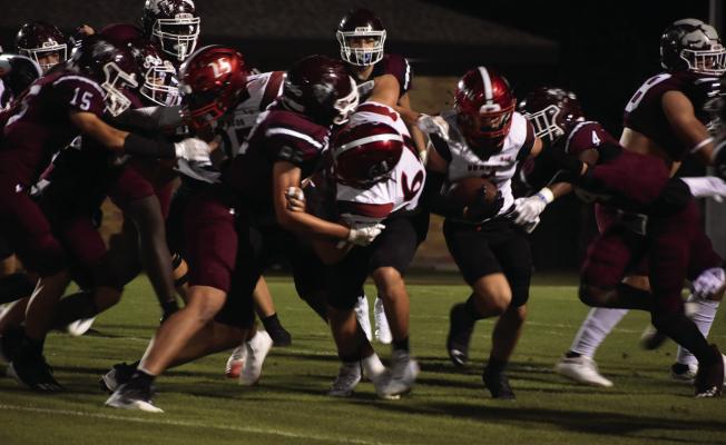 Brazos found tough running lanes last Friday against East Bernard. The Brahmas defeated Brazos 28-0 as the Cougars fell to 1-2 in district play. COURTESY PHOTO