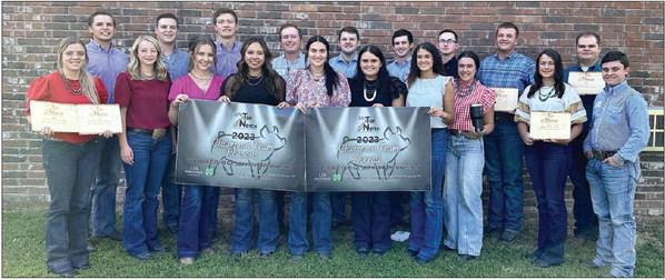 Members of the Blinn College sophomore judging teams who competed at the Top-Notch Collegiate Swine Judging Contest were (front, from left) Kinsey Gardner, Bella Chandler, Brooke Poole, Thalia Ochoa, Cassie Jo Bennett, Tanna Thiel, Brooke Bimslager, Holly Alderson, Devyn Gaff, and Dylan Hartman; and (back, from left) Steele Kenney, Bryson Stone, Weston Hinze, Blane Warnken, Cayden Alexander, Samuel Belt, Zander Ivey, Dax DeLozier, and Justin Spies. COURTESY PHOT0S