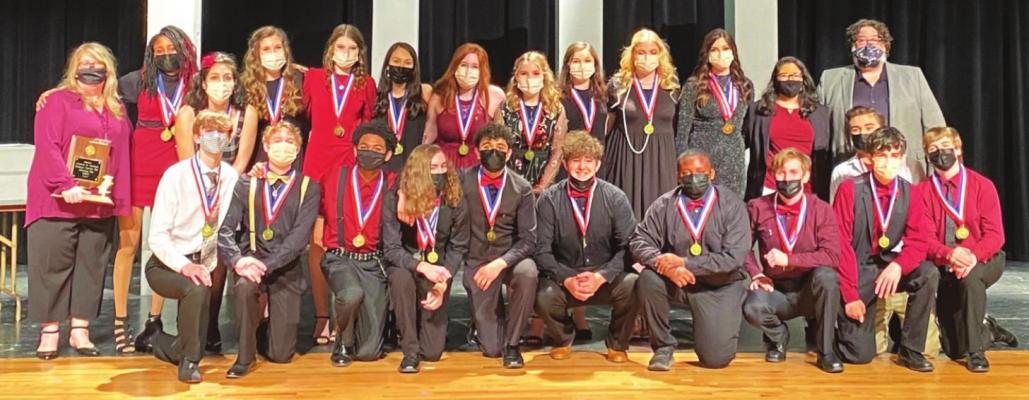 The Sealy High School One Act Play group recently earned first place from the bi-district competition and advanced to the regional round with all-star recognition for the cast and crew. CONTRIBUTED PHOTO