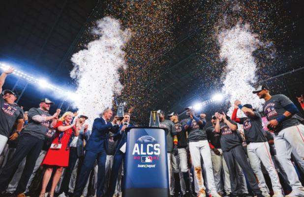 The Houston Astros clinched the American League Pennant four games to two over the Boston Red Sox and hoisted the AL Championship Trophy Friday night at Minute Maid Park. HOUSTON ASTROS