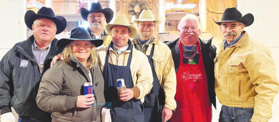 The Austin County Go Texan cookoff team was out in full strength at the Houston Rodeo cookoff Saturday, Feb. 26. Pictured from the left are Don Luedke, Marsha Siptak, Shawn Jackson, Chad Lu, Brent Jackson, Stanley Jackson and Johnny Southerland. COLE McNANNA
