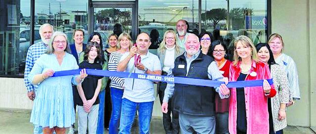The Sealy Chamber of Commerce held a ribbon cutting for Vega Jewelers at their new location at 2306 Hwy. 36. Left to right: Blue Blazer Terry Arnold, Owner of Vega Jewelers Jose Vega, Blue Blazer Johnny Bonaccorso and Blue Blazer Kay Krampitz. CONTRIBUTED PHOTO
