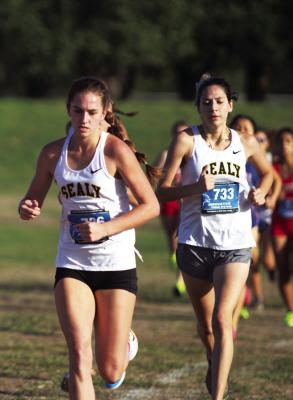 Sealy’s Annabelle Williams and Ria Torres will be counted on heavily when the Lady Tigers travel to Corpus Christi next week for the Regional Cross Country Meet. Both are expected to challenge for a state berth for Sealy. PHOTO BY ABENEZER YONAS
