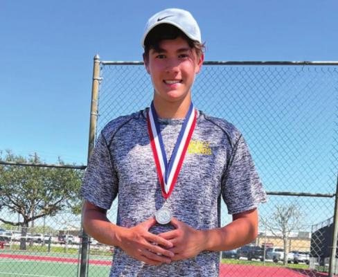 Eric Wilson earned a spot in the Region III Championship in Bryan after his second-place finish in the boys’ singles competition at last week’s District 24-4A Championship. CONTRIBUTED PHOTOS