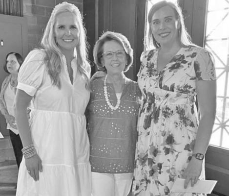 Left to right are Lindsey Witte, Ball Chair (Bluebonnet Society Vice President), Marcella Schomburg, Bellville Hospital Foundation Chair, and Angela Hoppe, President of the Bluebonnet Society. CONTRIBUTED PHOTO
