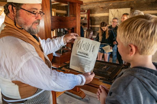 A recently-opened exhibit as part of the Villa de Austin at the San Felipe de Austin State Historic Site represents  the Godwin B. Cotten printshop, which produced the Texas Gazette newspaper at San Felipe de Austin between 1829 and 1832. CONTRIBUTED PHOTO