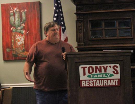 HANS LAMMEMAN Gary Kuciemba took a stance on clearing Allens Creek during his introduction as an Austin County Commissioner Precinct 4 candidate. 