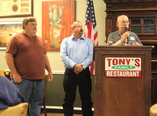 HANS LAMMEMAN Garry Kuciemba and Chip Reed introduced themselves as candidates for Austin County Commissioner Precinct 4.