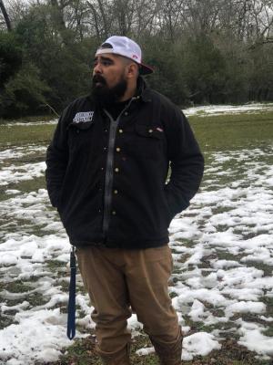 Sealy resident Chris Rincon took his truck up to the northern end of the county and took advantage of the snow backdrop.