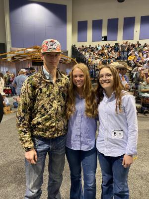 Tracer Kruzel, Ryleigh Gilfoil and Kenna Schram earned $2,250 scramble certificates for their efforts at the Houston Livestock Show and Rodeo. CONTRIBUTED PHOTO
