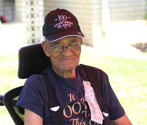 Longtime Sealy resident Finus O. Tyler celebrated his 100th birthday Sunday afternoon. Tyler taught for 34 years, first at Austin County Colored School then at Sealy High School, and has been an active member in the community since his school retirement. (Cole McNanna/Sealy News)