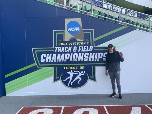 Clayton Fritsch represented Sealy High School and Sam Houston State at the NCAA Outdoor National Championships at the University of Oregon last week. The pole vaulter took fourth place in the event and earned a fourth All-American honor. COURTESY PHOTO