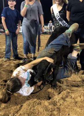 The calf scramble event has been running since 1942 at the Houston Rodeo and since 1990 at the Austin County Rodeo. CONTRIBUTED PHOTO