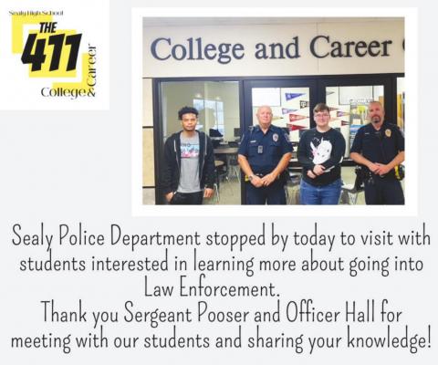 Sealy Police, Fire visit Sealy High