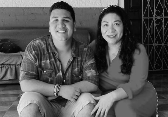Maria Espinoza and her son Misael Rico.