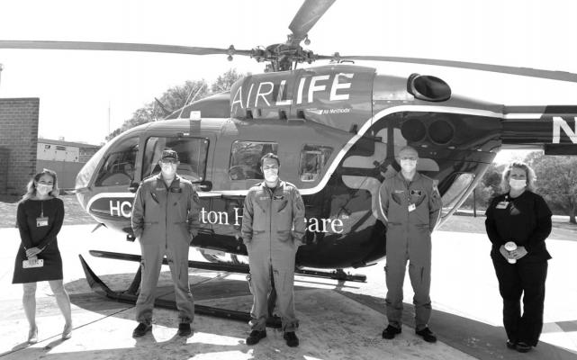 The HCA air transport helicopter was put on display as part of the celebration for the second anniversary of Bellville Medical Center’s local operation. CONTRIBUTED PHOTOS