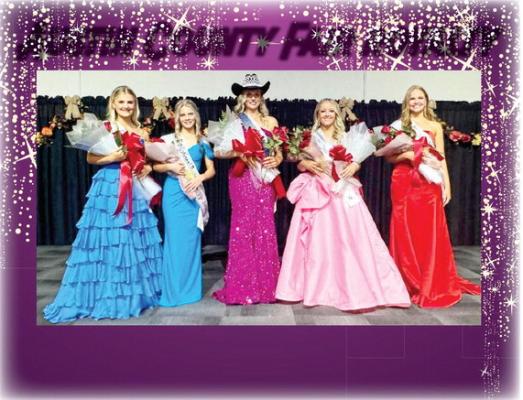 The Austin County Fair Association crowned its 2024 Queen Saturday. This year’s Fair Quen and Ticket Queen is Taylor Eckelberg. The first runner up Fair queen is Ally Estep, the second runner up Fair queen, third runner up Ticket Queen and Miss Congenialty is Carly Allen, the third runner up Fair Queen and first runner up Ticket Queen is Ainsley Hancock and the second runner up Ticket Queen is Kayleigh Kendrick. COURTESY PHOTO