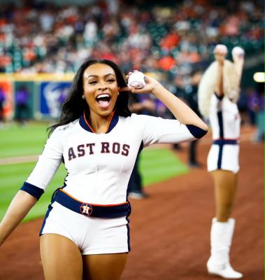 Former Sealy High School cheerleader Ashley Byars has cheered the Astros on to four consecutive seasons with ALCS appearances. COURTESY PHOTO