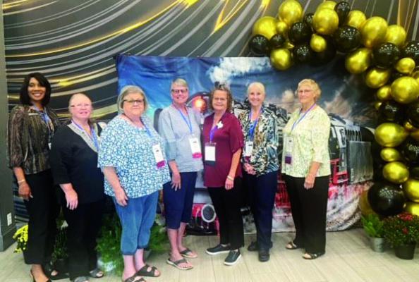 (left to right) Michelle Wright, Distinguished Agent, Family and Community Health-Austin County, Texas A&amp;M AgriLife Extension Service; Jessie Kokemor; Doris Glenewinkel; Joan Buenger; Jo Ann Reichle; Pat Allee; Knellen Quinteros.