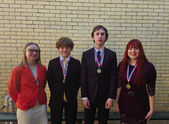 Marissa Divin, Sam, Kade Vasquez and Hayden Smith had a great day at District CX Debate. They came home in 1st and 2nd place. They will compete at state in March. Congrats to all. COURTESY PHOTO