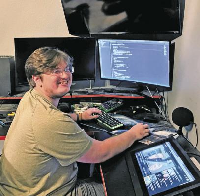Freshman Zach Beavers is earning his associate degree in Simulation and Game Programming at the Brenham Campus. CONTRIBUTED PHOTO