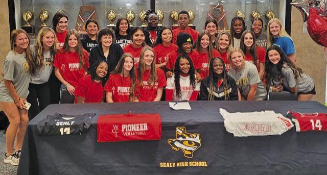 Sealy’s Jasmyne Joiner signed a college letter of intent to play volleyball at Wharton Junior College last week. CONTRIBUTED PHOTOS