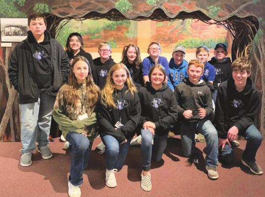 Faith Academy 6th Graders took a historical field trip to locations in Washington County. Pictured in the back row from the left are Dierks Hardin, Jasmin Becerra, Luke Goedert, Savannah Beck, Lily Sickles, Michael Satterwhite, Cody Martin and Samuel Buehrer. In the front row are Iris Jackson, Emma McGowan, Harlea Smith, Jacob Gilbert and Michael Stringer. Not pictured are Ashlee Fraughten and Aiden Milentz. CONTRIBUTED PHOTO