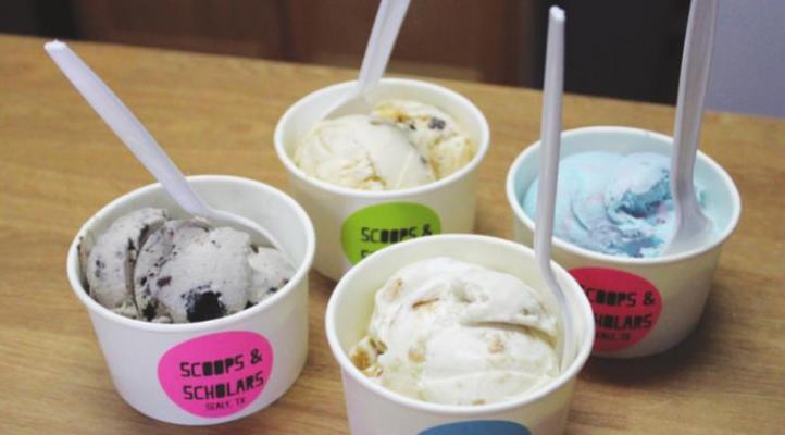 Scoops and Scholars offers a variety of ice cream flavors and consumption methods at their shop on 401 Columbus Road in Sealy.