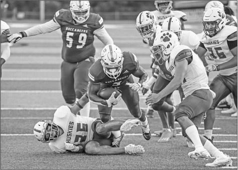 CONTRIBUTED PHOTO “We came together as a unit and started getting to them from the get-go with our pass rush. The defensive line, the linebackers, and the secondary all came together to play as one and execute our defensive gameplan. This was huge for us because we want to show how much different this Buccaneer team is going to be this year, and this was a great first step.” DARRIUS GOVAN