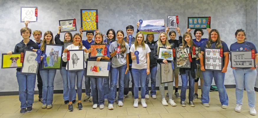 Left to right, front: Sarah DeVoke, Olivia Stegent, Harlea Smith, Samara Moltz, Iris Jackson, Skyler Pyka, Ella Polston, Anna Froehlich, Saley Speckmaier, Maddie Halverson. Back row, left to right: Michael Satterwhite, Savannah Beck, Dyllan Olivares, Jasmin Beccera, Noah Figueroa, Daniela Skardenni, Cody Martin and Michael Wilson. CONTRIBUTED PHOTO