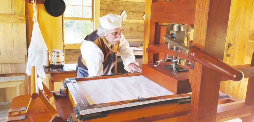 A working replica printing press is one of the features in the new Villa de Austin exhibit that premiers Nov. 13 and 14 in San Felipe. CONTRIBUTED PHOTOS .