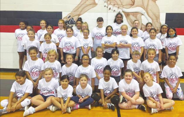 37 youth volleyball campers earned a t-shirt after a week of camp at Brazos High School last week. COURTESY PHOTOS