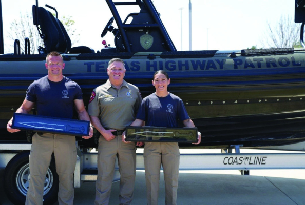 The Texas Department of Public Safety (DPS) is proud to announce the winners of the 14th annual Javier Arana Jr. Top Trooper Competition From left are Trooper Brody Telfer, Colonel Freeman F. Martin, Trooper Melanie Moreno.