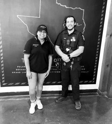 The Austin County Sheriff’s Office wants to welcome JLB Eatery to Austin County. ACSO Patrol Deputy John Cruz, who is also a member of the Community Outreach Unit, was invited to stop the JLB Eatery grand opening on Aug. 21. ACSO wants to give a big thanks to JLB Eatery for supporting local law enforcement and the community. COURTESY PHOTO