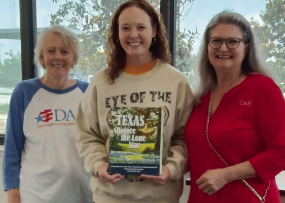 Members of the John Everett Chapter of the Daughters of the American Revolution (DAR) in Columbus recently donated “Texas Before the Lone Star” to elementary schools across Austin and Colorado counties. From left, Judy Zachmeyer (DAR), Stephanie Reed (Sealy Elementary Librarian), Donna Pustejovsky (DAR).