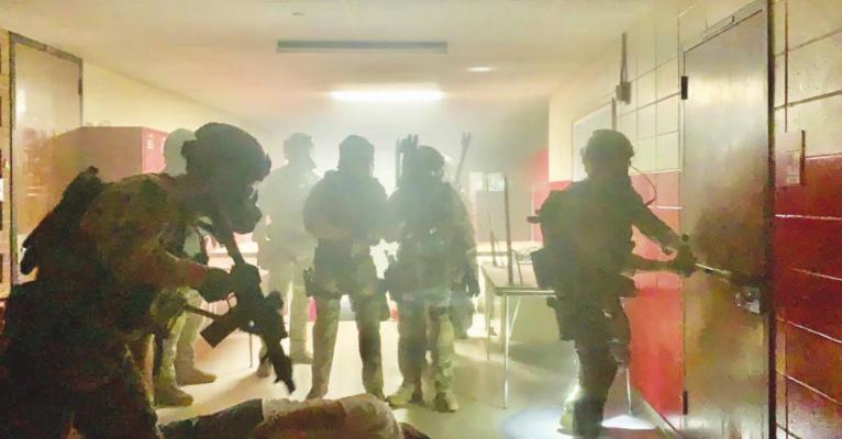 Austin County first responders participated in a mass casualty/active shooting training drill at Bellville High School June 10. Among the agencies involved was the Austin County Special Response Team. COURTESY PHOTOS