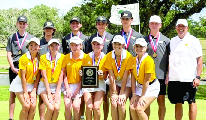 Both the Sealy Tigers and the Sealy Lady Tigers captured the District Championship in golf this past week. Winning one district title is cool enough but to win two one for the boys and one for the girls is truly an incredible accomplishment. COURTESY PHOTO