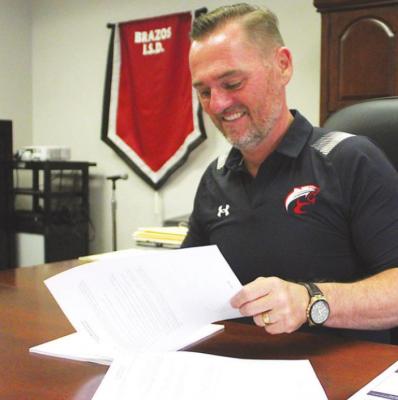 Scott Rogers was tabbed to lead Brazos ISD as Superintendent last June and looked forward to the final month of the summer to build relationships before school resumes. COLE McNANNA