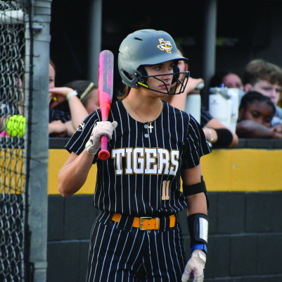 Caylee Syzdek focuses up before stepping into the batter’s box. COURTESY PHOTO