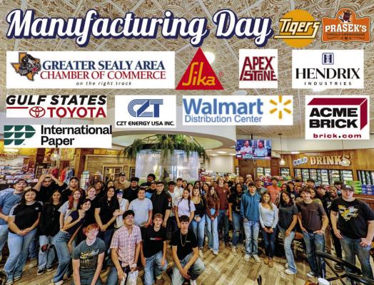 Manufacturing Day with Sealy High School. Thank you Prasek’s Hillje Smokehouse - SEALY for lunch. The Chamber had the opportunity to take about 90 students on tours to the local manufacturing facilities. Thank you: Acme Brick Company, Sika USA, Apex Stone, LLC, CZT Energy USA, Gulf States Toyota, Hendrix Industries, International Paper Sealy Tx plant and Walmart Distribution.