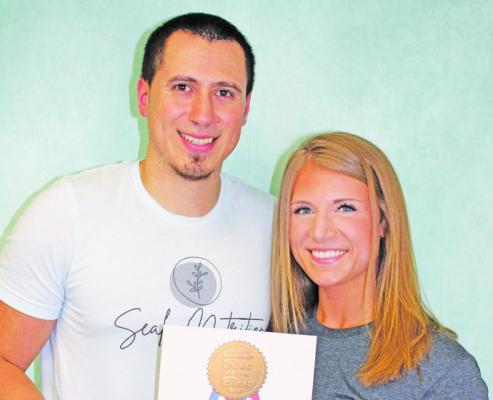 Sealy Nutrition received Runner-Up Best Healthy Spot for 2022 Best of the Best according to Austin County voters. Pictured: Jonathan Patino and Michaela Cowan.