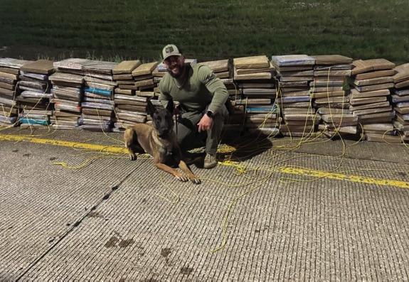 Austin County Sheriff’s deputy Orlando Buitron and his K9 “Knox” were requested to assist in the seizure of approximately .585 kilograms of methamphetamine.
