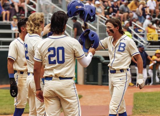 Tanner Reaves celebrates a home run against Gaston. COURTESY PHOTO