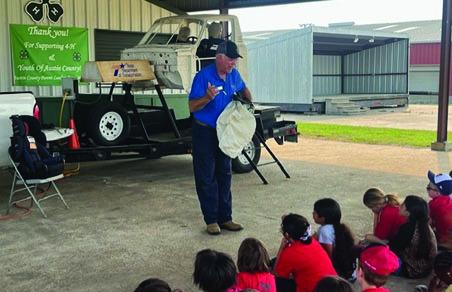 Retired Texas Trooper/Passenger Safety KidSafe Initiative Program Assistant- Gary Pflughaupt, presenting at the 2025 Annual Youth &amp; Safety Day. COURTESY PHOTO