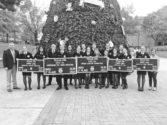 Sealy FFA came away with some top finishes at the Texas FFA State LDE 2022. Sealy finished: 2nd Sr Chapter Conducting, 3rd Jr Creed Speaking , 6th Sr Creed Speaking, 6th Jr Chapter Conducting and 8th Jr Quiz Team. CONTRIBUTED PHOTO