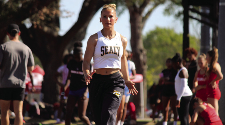 Avery Grigar came in second place int he girls triple jump event to earn a spot at the Reginal Meet. SEALY NEWS | EVAN HALE