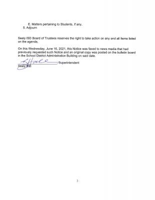 Board Workshop Agenda (3 of 3)